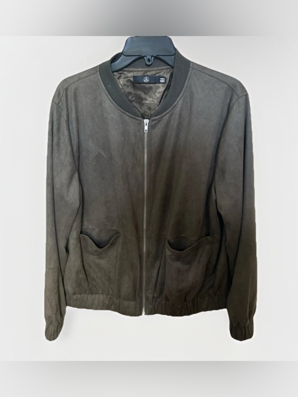 Missguided Suede Bomber Jacket Pockets Women’s 12 Large